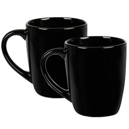 BYCNZB 27OZ Extra Large Ceramic Coffee Mug, Jumbo Coffee Mugs, Big Tea Cups with a Large Handle for Office and Home set of 2 (Black) - color: Black