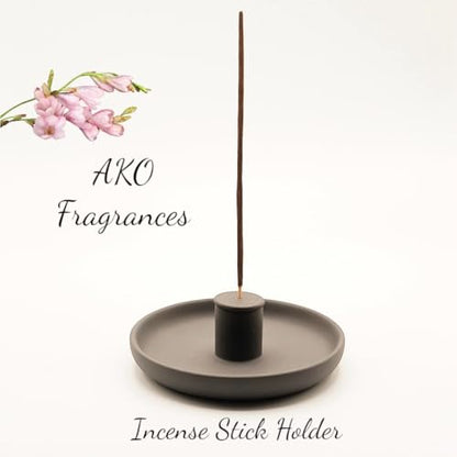 4 in 1 Incense Burner Holder - Multi-Purpose Ceramic Incense Stick Holder, Palo Santo Holder for Clean Burning, Sage Meditation Burner Set, Candle Holder for Aromatherapy (Matte Charcoal Black) - color: Matte Charcoal Black