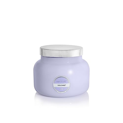 Capri Blue Volcano Scented Candles - Luxury Glass Jar Candles for Home Scented with Tropical Fruit & Sugared Citrus - Soy Wax Blend - Lavender Colored Jar (19 oz) - color: Lavender, size: 19 oz