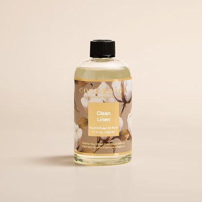 Reed Diffuser Refill Clean Linen 17oz (500ml) with 8 Rattan Sticks - Premium Long-Lasting Scented Oil, Home Fragrance for Bedroom, Bathroom Home Decor - size: 17 Fl Oz (Pack of 1)