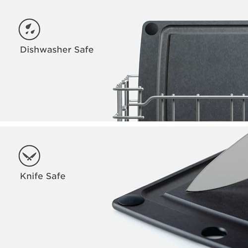 Epicurean All-In-One Cutting Board with Non-Slip Feet and Juice Groove, 10" × 7", Slate/Black - color: Slate/Black, size: 10"L x 7"W