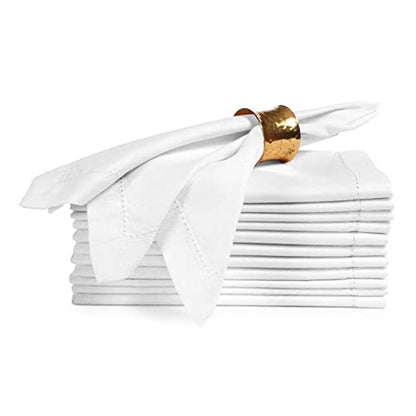 Ramanta Home White Polyester Cloth Napkins Set of 12-18x18 Inches | Polyester Blend Washable Dinner Napkins for Everyday Use - color: 4 White, size: 20" x 20" (Set of 12)