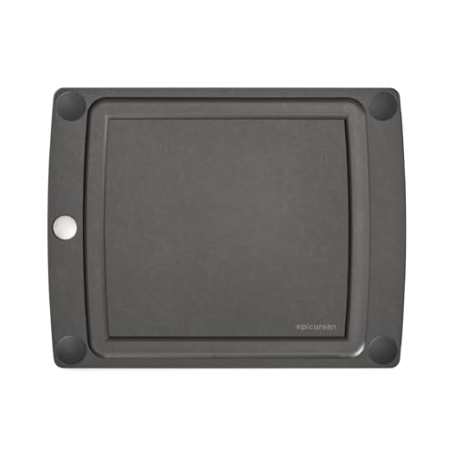 Epicurean All-In-One Cutting Board with Non-Slip Feet and Juice Groove - Non-toxic, Dishwasher Safe, Made in the USA, 11.5" x 9", Slate - color: Slate/Black, size: 11.5"L x 9"W