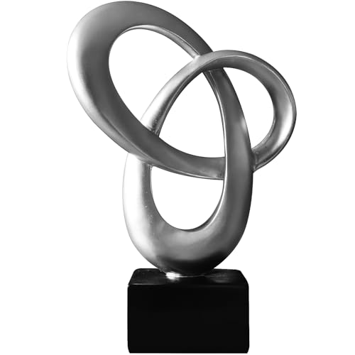 Dosker Abstract Sculpture Knot Decor Mobius Stripe Statue (Silver) | Modern Sculpture for Home Decor,Coffee Table Decor for Living Room,Office - color: Sliver