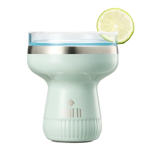 Double Wall Insulated Margarita Tumbler, Cocktail Cup - Sea Glass, 16 oz | Keeps Drinks Cold 12+ Hours, Shatterproof, Portable, Travel Friendly Perfect for Margaritas, Martinis, Cocktails & Mix Drinks - color: Sea Glass