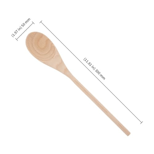 KEILEOHO 12PCS 12 Inch Wooden Spoons for Cooking, Long Handle Wooden Mixing Spoon, Wooden Kitchen Utensil for Cooking, Kitchen Stirring and Crafting