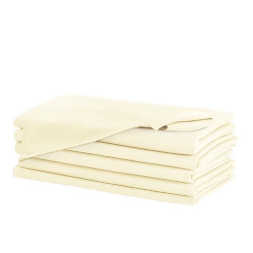 Cloth Napkins Set of 6, 18 x 18 Inch, Washable Champagne Dinner Napkins with Hemmed Edges for Restaurant, Wedding and Holiday - color: Champagne, size: 18" x 18" (Set of 6)