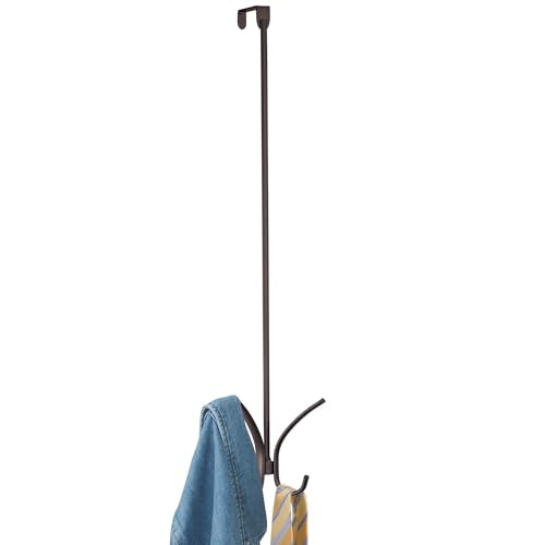 iDesign Axis Easy Reach Quad Hook, Bronze, 24" | Over the Door, Towel Holder or Coat Rack, Bathroom, Bedroom, Office Closet Storage, 4.7" x 3.8" x 24"