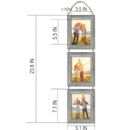 4x6 Wall Hanging Picture Frames Collage with 3 Opening Frames Grey 2 Pack - color: Grey, size: 4x6-2Pack