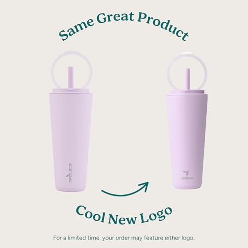 REDUCE Halo 32 oz Stainless Steel Vacuum Insulated Tumbler - Spill Proof Travel Mug with Flip Handle Lid - Keeps Drinks Cold for 32 Hrs - Dishwasher Safe - Cupholder Friendly - Papaya - color: Papaya, size: 32 Ounces