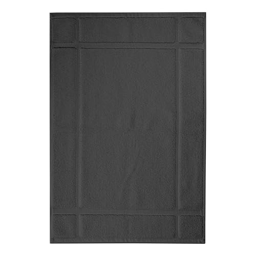 100% Cotton Bath Mat 24x17 Inches, 1350 GSM Thick Plush, Soft Absorbent, Oeko-Tex Certified, Durable Construction – Grey - color: Grey