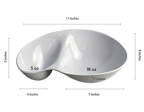 chip and dip bowl Chip and Dip Serving Set Melamine Tray Divided Platters (White)