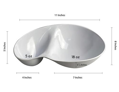 chip and dip bowl Chip and Dip Serving Set Melamine Tray Divided Platters (White)