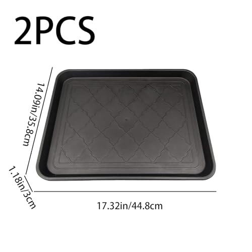 Boot Trays for Entryway, 2PCS 18x14 Inch Shoe Tray Non Slip Shoe Mat Waterproof Boot Mats for Entryway, Square Mat Tray for Indoor Outdoor Style 2