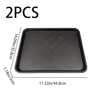 Boot Trays for Entryway, 2PCS 18x14 Inch Shoe Tray Non Slip Shoe Mat Waterproof Boot Mats for Entryway, Square Mat Tray for Indoor Outdoor Style 2