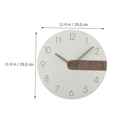 Ipetboom Silent Wood Wall Clock Decorative Hanging Clock Without Battery Modern Home Decor for Living Bedroom Office Unique Minimalist Design