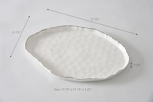 Portofino Plata, Large Oval Platter, 17.75" x 11.75" x 1.25" - size: Large