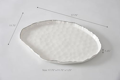 Portofino Plata, Large Oval Platter, 17.75" x 11.75" x 1.25" - size: Large