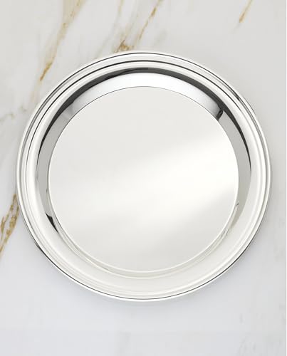 Reed & Barton Derby Silverplate Round Serving Tray, Coffee Table Decor | hand wash only | 12 inch diameter | jewelry dish, coffee table decor, food tray, gift for women, tray decor - style: Round Tray
