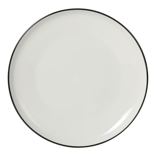 Gibson Home Havenstone 12-Piece Dinnerware Set – Dinner Plates, Salad Plates & Bowls, Classic White With Black Rim Everyday Dish Set for Home, Kitchen, Microwave & Dishwasher Safe - color: White w/ Black Rim (Havenstone)