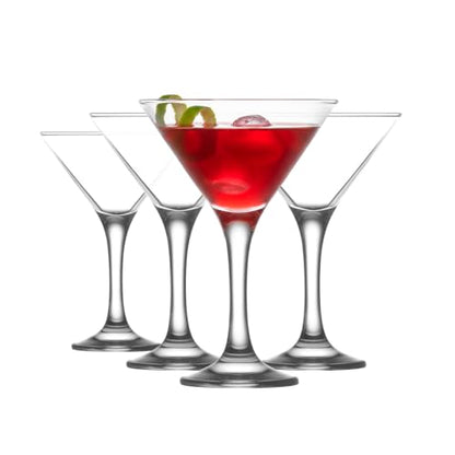 LAV Martini Glasses Set of 4 - Martini Cocktail Glass Set 6 oz - Cosmopolitan Glasses for Elegant Cocktails - Classic Cocktail Glasses with Chic Design for Home Parties - style: Fine