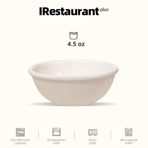 Stoneware Narrow Rim Commercial Grade Dinnerware, America White, Fruit 4.5oz, Case of 36 - color: America White, size: Fruit 4.5oz