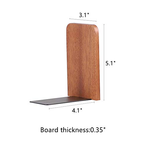 muso wood Sapele Book Ends for Shelves, 1 Pair | Non-Slip Bookends, Heavy Duty Wooden Bookend, Suitable for Books & Movies Storage - color: Sapele-2 Pairs