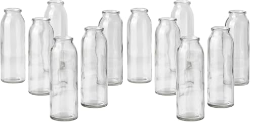 Serene Spaces Living Set of 6 Clear Glass Bud Vases – Ideal for Centerpieces at Weddings and Events – 6.25” Tall & 2” Diameter – Elegant Flower Vases for Home Decor (Pack of 2) - size: Set of 6 (Pack of 2)
