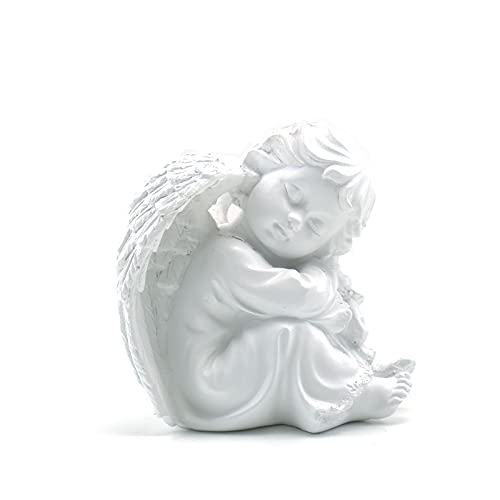 Asng Cherubs Angels Resin Garden Statue Figurine, Adorable Angel Sculpture Memorial Statue, Indoor Outdoor Home Garden Decoration (Hug Little Angel-Right) - size: Hug little angel-right