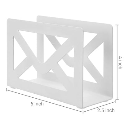 MyGift White Metal Desktop Mail Holder with Cutout Envelope Design Home and Office Desk Letter Organizer - color: White