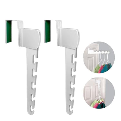 Over The Door 2-Pack Organizer for Clothes Hangers, Space-Saving Cascading Hanger Hooks, White - size: 2-Pack