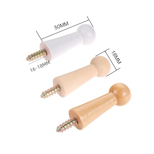 dophee 10Pcs Screw-On Solid Wooden Hook, Wall Mounted Wood Coat Hooks Shaker Peg with Screw for Hanging Jacket Towel Mug Clothes Crafts DIY Woodworking, 1.96"x0.7", Unpainted Wood | Wall Mounted Wood Coat Hooks Shaker Peg with Screw for Hanging Jacket Tow