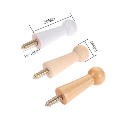 dophee 10Pcs Screw-On Solid Wooden Hook, Wall Mounted Wood Coat Hooks Shaker Peg with Screw for Hanging Jacket Towel Mug Clothes Crafts DIY Woodworking, 1.96"x0.7", Unpainted Wood | Wall Mounted Wood Coat Hooks Shaker Peg with Screw for Hanging Jacket Tow