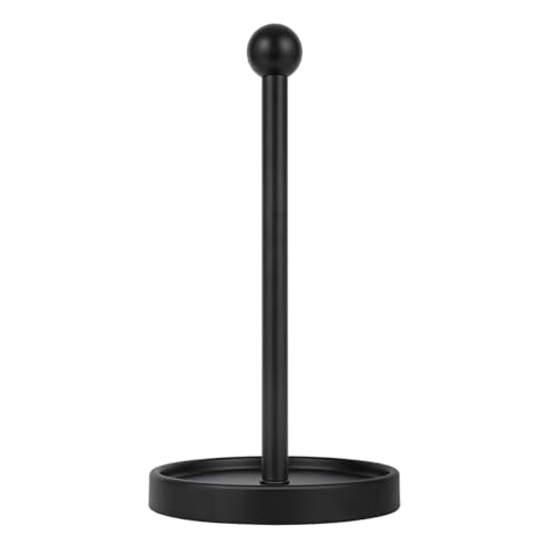 Ivilon Countertop Paper Towel Holder - Modern Sleek Ball Minimalist Design - Fits All Paper Towel Roll Sizes - Color Black - color: Black