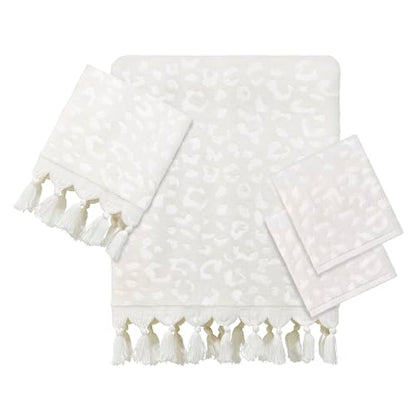 Nicole Miller - 4pc Towel Set, Soft & Absorbent, Dorm Room Essentials (Celina Collection, Cream) - size: 4pc Towel Set
