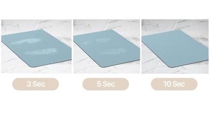Super Absorbent Long (15.5in x 47.2in) Diatomaceous Earth Bath mat Bathroom Bathtub mat Fast Drying Non-Slip Shower Mat Bath Stone Mat Super Absorbent Bathroom Floor Mat, Machine Washable (Beige)