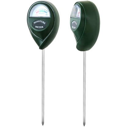 2 Pack Green Soil Moisture Sensor Meter Water Monitor Compatible for Plants/Garden Care/Farm/Indoor/Outdoor Use, Easy to Read Levels