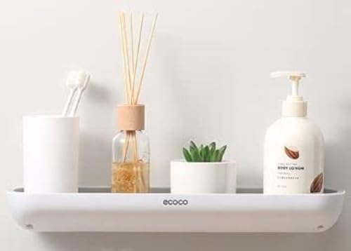 Wall-Mounted Black Shower Caddy – No-Drill Rust-Resistant Bathroom Organizer with Strong Adhesive for Shampoo, Soap & Toiletries – Space-Saving Bathroom Storage Solution - color: White / Black
