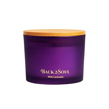 Wild Lavender Scented Candle for Home, Aromatherapy Soy Wax Candle, 3 Wooden Wicks, Long Lasting 50 Hour Burn, Home Fragrance Jar Candle, Gift for Women and Men, 13.4 Oz