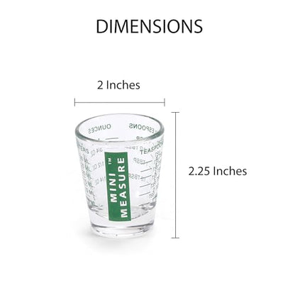 Kolder Mini Measure Heavy Glass, 20-Incremental Measurements Multi-Purpose Liquid and Dry Measuring Shot Glass, Red, Blue and Green, Set of 3 - color: Red, Blue and Green, size: Set of 3
