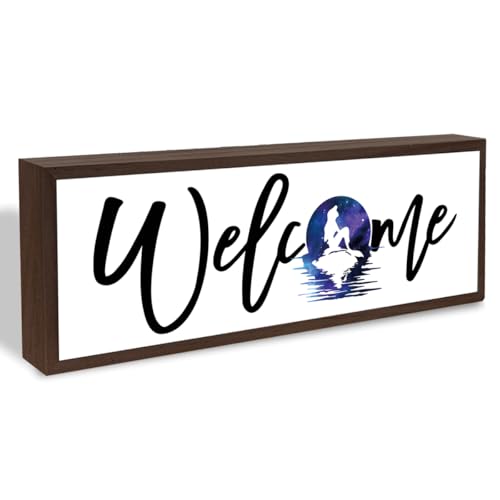 Welcome Wood Home Decor Signs, Welcome Wood Plaque, Home Tabletop Desk Decorative Sign, Suitable Gifts For Girls, Hanging Decorative Wooden Plaque 9.5x3.1 Inches(A25) - color: welcome 25