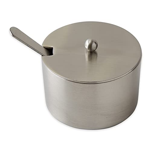 RSVP International Endurance Kitchen Collection Salt Cellar Set with Spoon, 2-Ounce, Brushed Stainless Steel - size: 2-Ounce