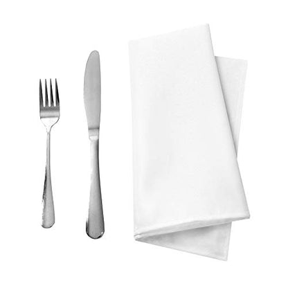 Bailarina Cloth Napkins Set of 80,17x17 inches Dinner Napkins Cloth Washable,Polyester Square Table Cloth Napkin Bulk with Hemmed Edges Ideal for Banquets, Parties and Weddings-White - color: White