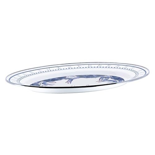 Golden Rabbit Enamelware Oval Platter, 12 x 16in, Blue Crab - color: Blue Crab