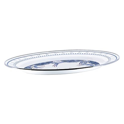 Golden Rabbit Enamelware Oval Platter, 12 x 16in, Blue Crab - color: Blue Crab