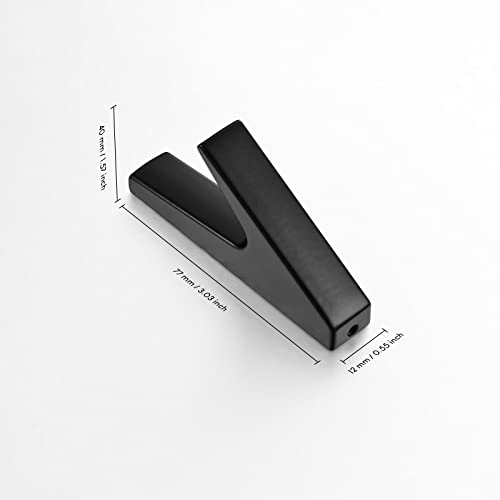 5 Pack Coat Hook,Wall Hooks,Coat Hooks Wall Mount, Metal Wall Hooks Holder for Hanging Clothes, Hats, Bags, Towels, Keys - color: Black