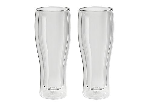Zwilling 39500-214 Double Wall Glass Beer Tumbler, Set of 2, 14.1 fl oz (410 ml), Heat Resistant, Double Wall Construction, Tumblers - color: Transparent, size: 410ml Beer Tumbler (Set of 2)