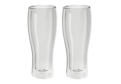 Zwilling 39500-214 Double Wall Glass Beer Tumbler, Set of 2, 14.1 fl oz (410 ml), Heat Resistant, Double Wall Construction, Tumblers - color: Transparent, size: 410ml Beer Tumbler (Set of 2)