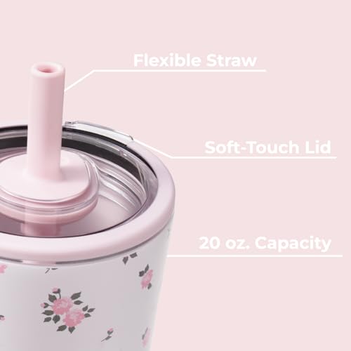 HydroJug Everyday Tumbler 20 oz, Ceramic-Lined Straw Cup, Wildrose - color: Wildrose, size: 20 Ounces