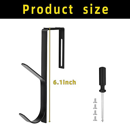 2Pcs Adjustable Metal Double Coat Hooks, Fits 1.35-3.5 Inch Cubicle Panels | Adjustable Width for Most Partition Panels, Double-Hook for Easy Hanging, High Load-Bearing Capacity, Sturdy Metal Material - color: 4pcs